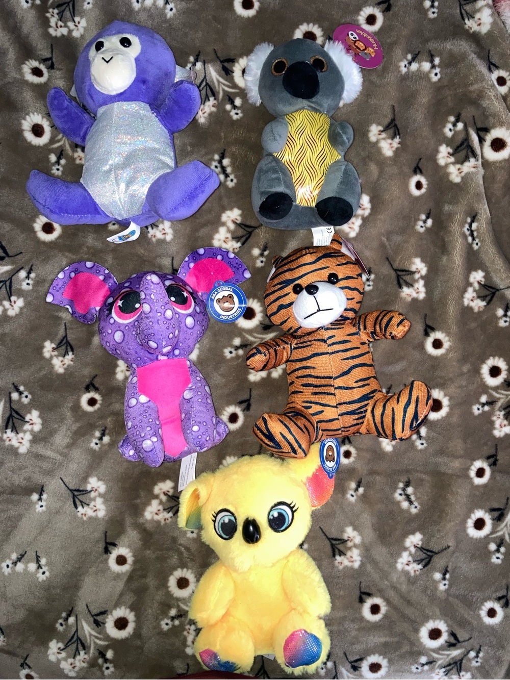Plush Animal Friends Set - Multi-Color Soft Stuffed Toys for Kids